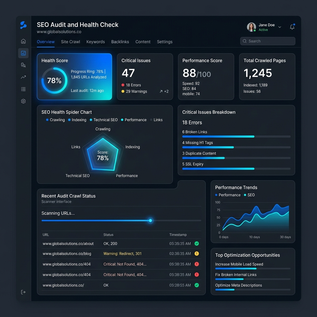 SEO Audit Dashboard